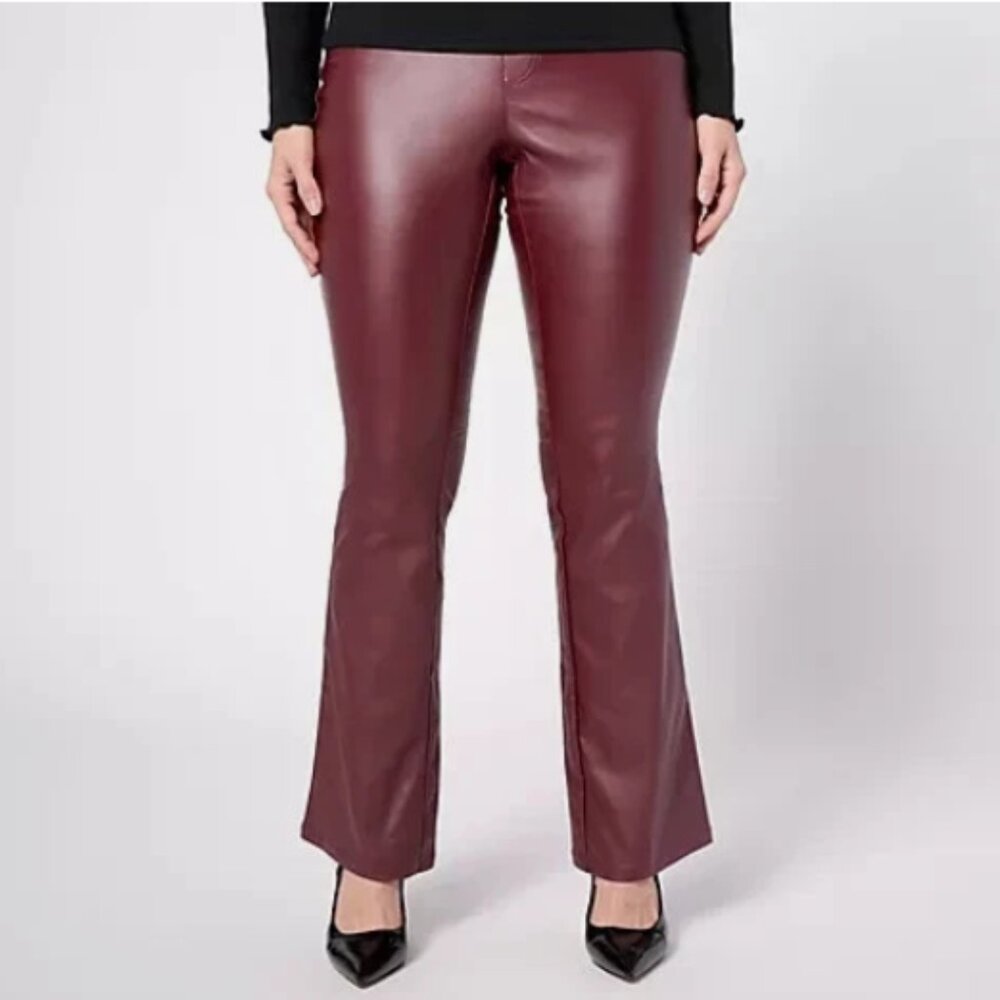 Jingle Belles Kim Gravel Rebellious Flare Pant-Port Wine-Petite 14-NEW-A624318